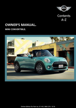 2016 Mini USA CONVERTIBLE Owners Manual